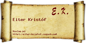 Eiter Kristóf névjegykártya